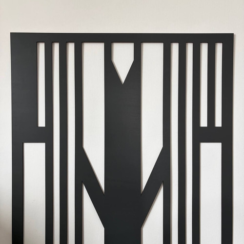 Fali dekorpanel, art deco stílus, 50x150 cm, 3 mm HDF - FP12 fa Antracit falburkolat