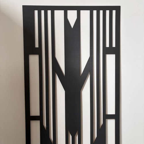 Fali dekorpanel, art deco stílus, 50x150 cm, 3 mm HDF - FP12 fa Antracit falburkolat