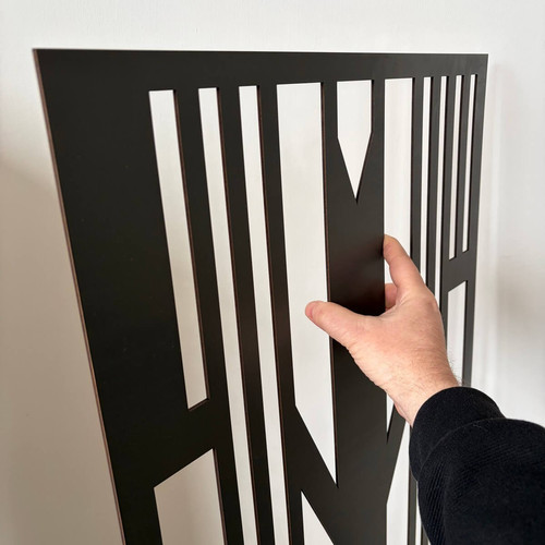 Fali dekorpanel, art deco stílus, 50x150 cm, 3 mm HDF - FP12 fa Antracit falburkolat