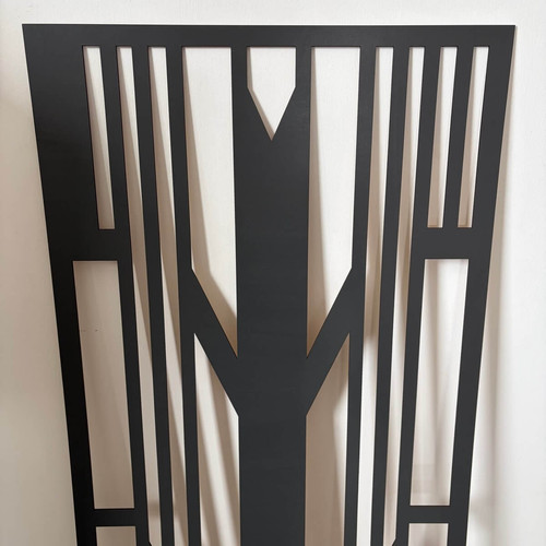 Fali dekorpanel, art deco stílus, 50x150 cm, 3 mm HDF - FP12 fa Antracit falburkolat