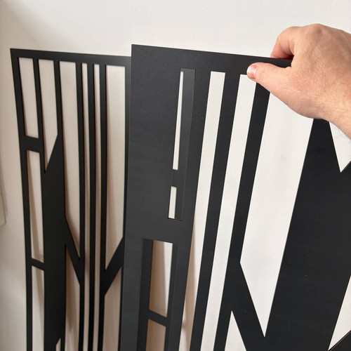 Fali dekorpanel, art deco stílus, 50x150 cm, 3 mm HDF - FP12 fa Antracit falburkolat