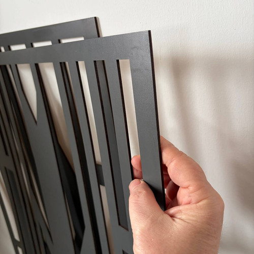 Fali dekorpanel, art deco stílus, 50x150 cm, 3 mm HDF - FP12 fa Antracit falburkolat