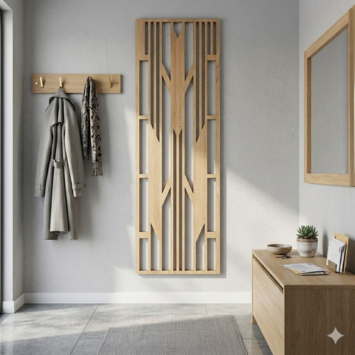 Fali dekorpanel, art deco stílus, 50x150 cm, 3 mm HDF - FP12 fa Sonoma tölgy falburkolat