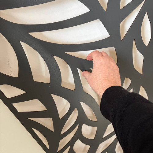 Fali dekorpanel, ágak minta, 50x150 cm, 3 mm HDF - FP4 Antracit falburkolat