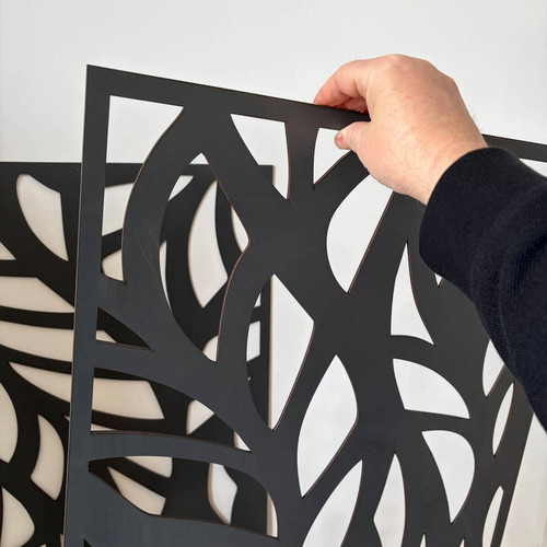 Fali dekorpanel, ágak minta, 50x150 cm, 3 mm HDF - FP4 Antracit falburkolat