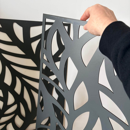 Fali dekorpanel, ágak minta, 50x150 cm, 3 mm HDF - FP4 Antracit falburkolat