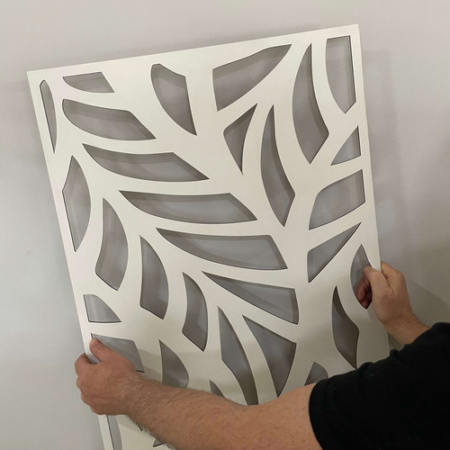 Fali dekorpanel, ágak minta, 50x150 cm, 3 mm HDF - FP4 Fehér falburkolat Fali dekorpanel, ágak minta, 50x150 cm, 3 mm HDF - FP4 Fehér falburkolat