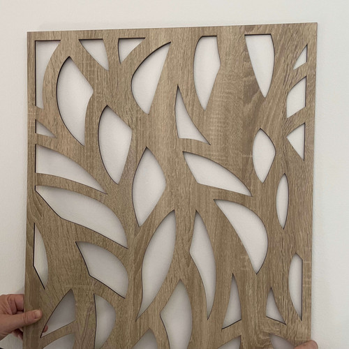 Fali dekorpanel, ágak minta, 50x150 cm, 3 mm HDF - FP4 Sonoma tölgy falburkolat