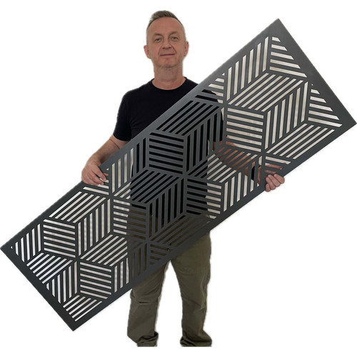Fali dekorpanel, doboz minta, 50x150 cm, 3 mm HDF - FP11 fa Antracit falburkolat