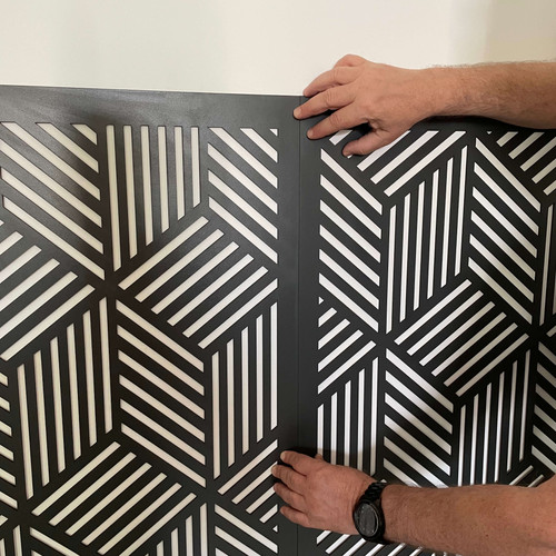 Fali dekorpanel, doboz minta, 50x150 cm, 3 mm HDF - FP11 fa Antracit falburkolat