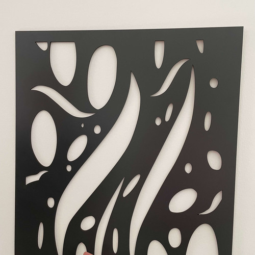 Fali dekorpanel, csepp minta, 50x150 cm, 3 mm HDF - FP17 fa Antracit falburkolat