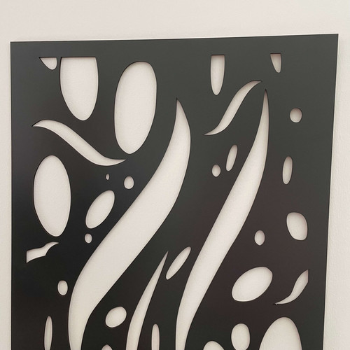 Fali dekorpanel, csepp minta, 50x150 cm, 3 mm HDF - FP17 fa Antracit falburkolat