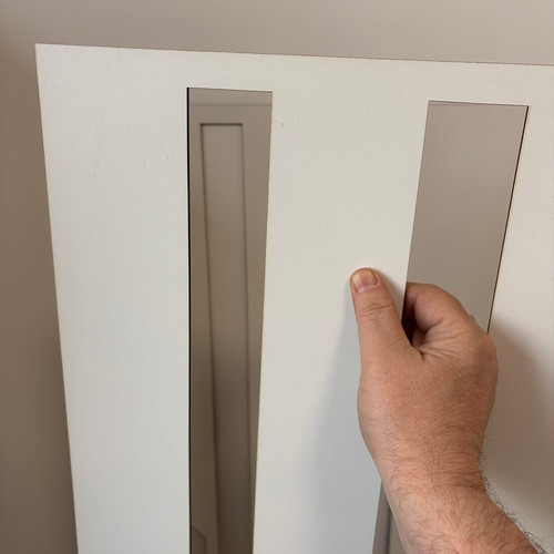 Fali dekorpanel, trapéz mintázat, 50x150 cm, 3 mm HDF - FP10 fa fehér színű falburkolat