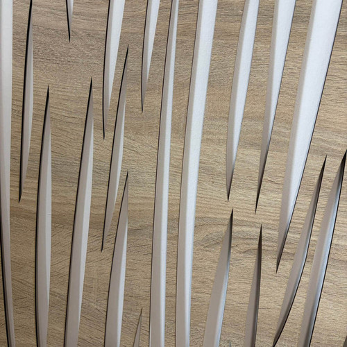 Fali dekorpanel, hullám minta, 50x150 cm, 3 mm HDF - FP2 sonoma tölgy színű falburkolat