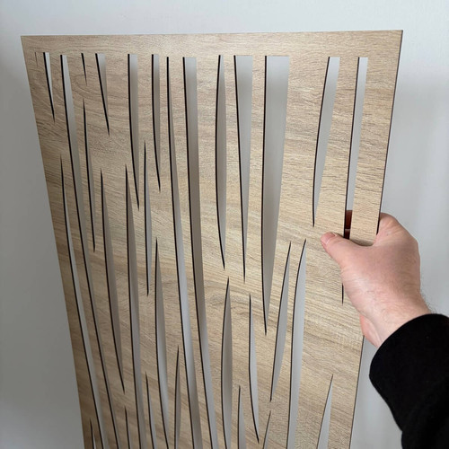 Fali dekorpanel, hullám minta, 50x150 cm, 3 mm HDF - FP2 sonoma tölgy színű falburkolat