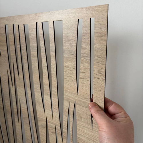 Fali dekorpanel, hullám minta, 50x150 cm, 3 mm HDF - FP2 sonoma tölgy színű falburkolat