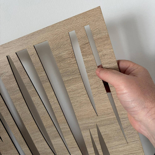 Fali dekorpanel, hullám minta, 50x150 cm, 3 mm HDF - FP2 sonoma tölgy színű falburkolat
