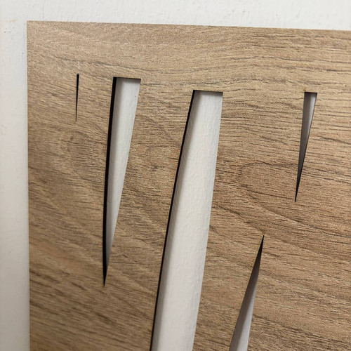 Fali dekorpanel, hullám minta, 50x150 cm, 3 mm HDF - FP2 sonoma tölgy színű falburkolat