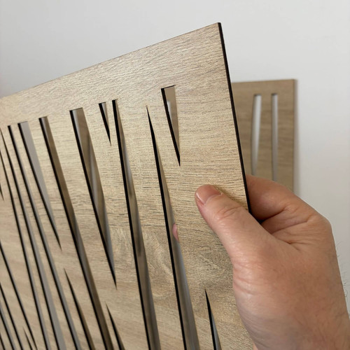 Fali dekorpanel, hullám minta, 50x150 cm, 3 mm HDF - FP2 sonoma tölgy színű falburkolat