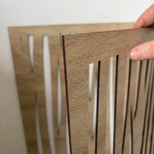 Fali dekorpanel, hullám minta, 50x150 cm, 3 mm HDF - FP2 sonoma tölgy színű falburkolat