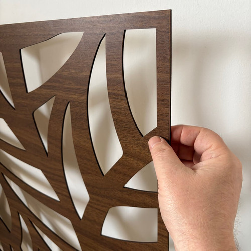 Fali dekorpanel, ágak minta, 50x150 cm, 3 mm HDF - FP4 dió fa színű falburkolat