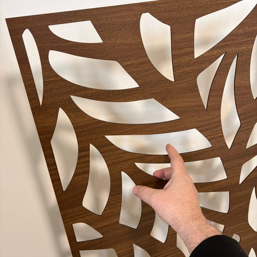 Fali dekorpanel, ágak minta, 50x150 cm, 3 mm HDF - FP4 dió fa színű falburkolat