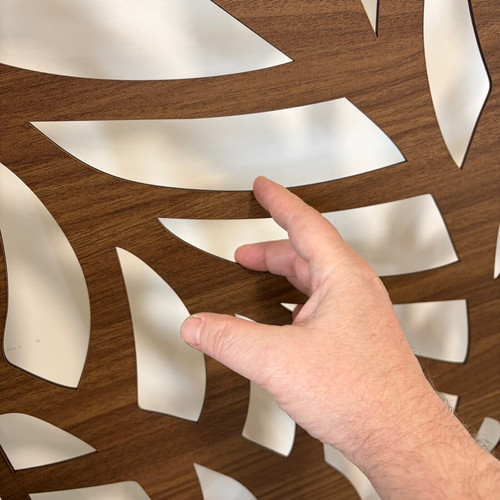 Fali dekorpanel, ágak minta, 50x150 cm, 3 mm HDF - FP4 dió fa színű falburkolat