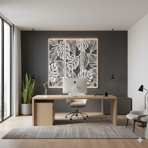 Fali dekorpanel szett, pálmalevél minta, 50x150 cm x 3 darab, 3 mm HDF - FPD-14 fa Fehér falburkolat Fali dekorpanel szett, pálmalevél minta, 50x150 cm x 3 darab, 3 mm HDF - FPD-14 fa Fehér falburkolat