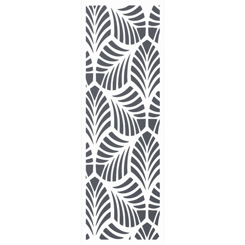 Fali dekorpanel, trópusi levél minta, 50x150 cm, 3 mm HDF - FP1 Fehér falburkolat