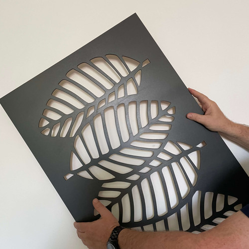 Fali dekorpanel, levél minta, 50x150 cm, 3 mm HDF - FP3 Antracit falburkolat Fali dekorpanel, levél minta, 50x150 cm, 3 mm HDF - FP3 Antracit falburkolat