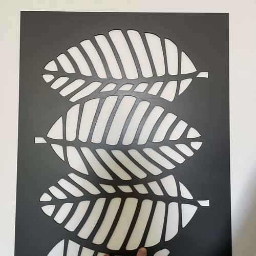 Fali dekorpanel, levél minta, 50x150 cm, 3 mm HDF - FP3 Antracit falburkolat Fali dekorpanel, levél minta, 50x150 cm, 3 mm HDF - FP3 Antracit falburkolat
