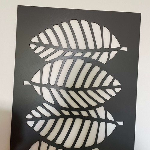 Fali dekorpanel, levél minta, 50x150 cm, 3 mm HDF - FP3 Antracit falburkolat Fali dekorpanel, levél minta, 50x150 cm, 3 mm HDF - FP3 Antracit falburkolat