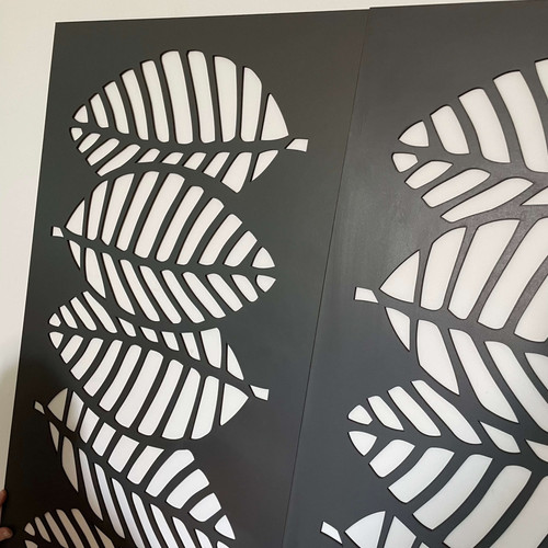 Fali dekorpanel, levél minta, 50x150 cm, 3 mm HDF - FP3 Antracit falburkolat Fali dekorpanel, levél minta, 50x150 cm, 3 mm HDF - FP3 Antracit falburkolat