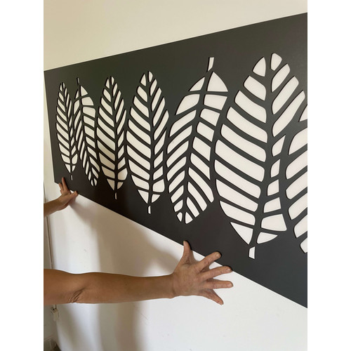 Fali dekorpanel, levél minta, 50x150 cm, 3 mm HDF - FP3 Antracit falburkolat Fali dekorpanel, levél minta, 50x150 cm, 3 mm HDF - FP3 Antracit falburkolat