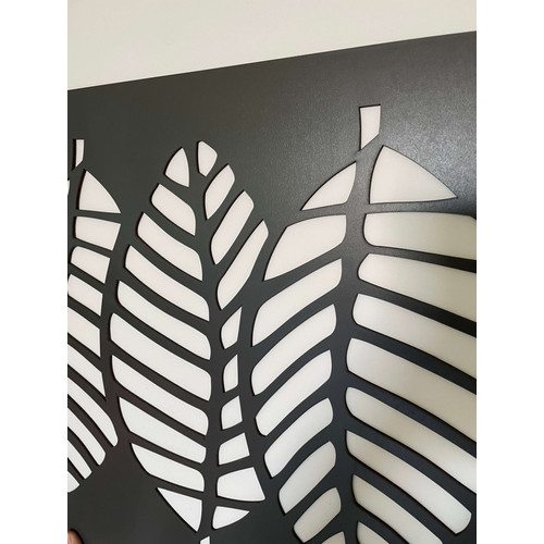 Fali dekorpanel, levél minta, 50x150 cm, 3 mm HDF - FP3 Antracit falburkolat Fali dekorpanel, levél minta, 50x150 cm, 3 mm HDF - FP3 Antracit falburkolat