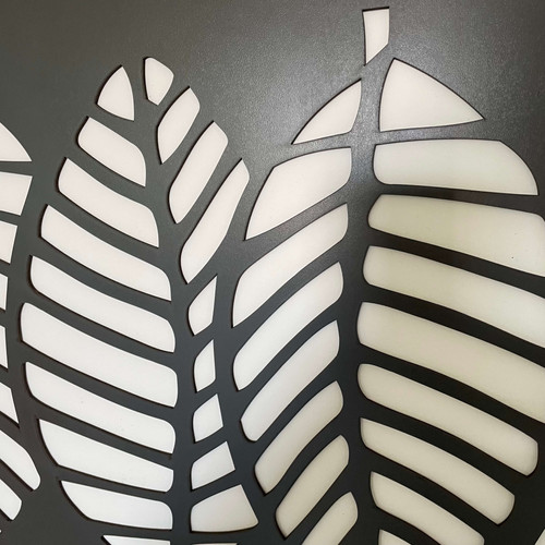 Fali dekorpanel, levél minta, 50x150 cm, 3 mm HDF - FP3 Antracit falburkolat Fali dekorpanel, levél minta, 50x150 cm, 3 mm HDF - FP3 Antracit falburkolat