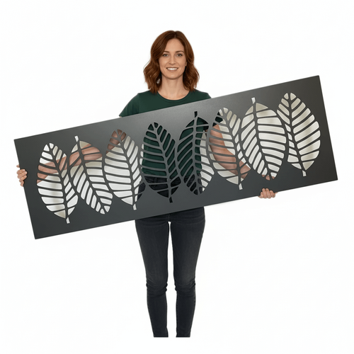 Fali dekorpanel, levél minta, 50x150 cm, 3 mm HDF - FP3 Antracit falburkolat Fali dekorpanel, levél minta, 50x150 cm, 3 mm HDF - FP3 Antracit falburkolat