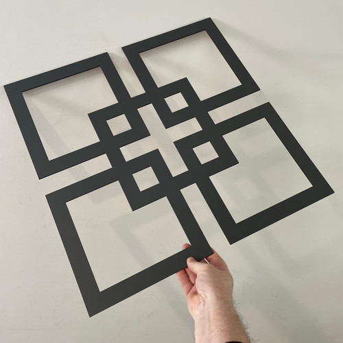 Fali dekorpanel, Matrix minta, 50x50 cm, 3 mm HDF, antracit színben falburkolat FP-35