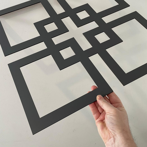 Fali dekorpanel, Matrix minta, 50x50 cm, 3 mm HDF, antracit színben falburkolat FP-35