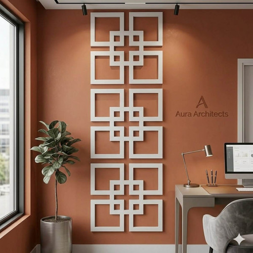 Fali dekorpanel, Matrix minta, 50x50 cm, 3 mm HDF, fehér színben falburkolat FP-35