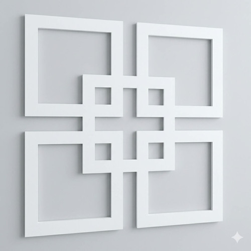 Fali dekorpanel, Matrix minta, 50x50 cm, 3 mm HDF, fehér színben falburkolat FP-35