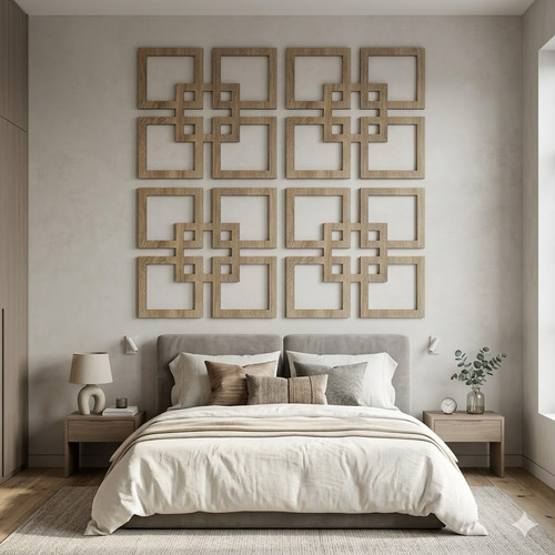 Fali dekorpanel, Matrix minta, 50x50 cm, 3 mm HDF, Sonoma tölgy falburkolat FP-35