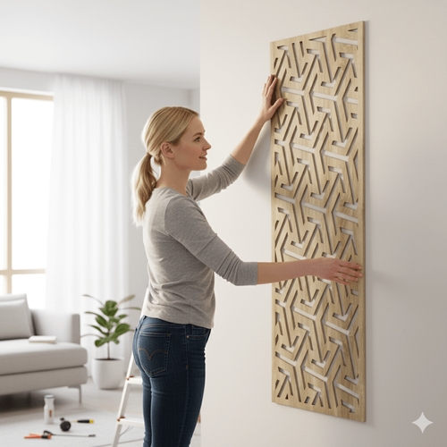 Fali dekorpanel, nyíl mintázat, modern 50x150 cm, 3 mm HDF - FP7 fa Sonoma tölgy színű falburkolat Fali dekorpanel, nyíl mintázat, modern 50x150 cm, 3 mm HDF - FP7 fa Sonoma tölgy színű falburkolat