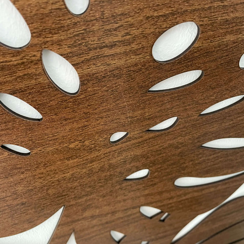 Fali dekorpanel, pálmalevél mintázat, 50x150 cm, 3 mm HDF - FP6 fa Dió színű falburkolat