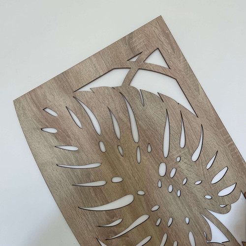 Fali dekorpanel, pálmalevél mintázat, 50x150 cm, 3 mm HDF - FP6 fa Sonoma tölgy színű falburkolat