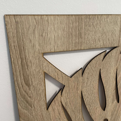 Fali dekorpanel, pálmalevél mintázat, 50x150 cm, 3 mm HDF - FP6 fa Sonoma tölgy színű falburkolat