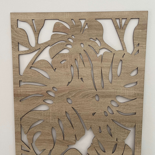 Fali dekorpanel, pálmalevél minta, 50x150 cm, 3 mm HDF - FP9 fa Sonoma tölgy falburkolat Fali dekorpanel, pálmalevél minta, 50x150 cm, 3 mm HDF - FP9 fa Sonoma tölgy falburkolat