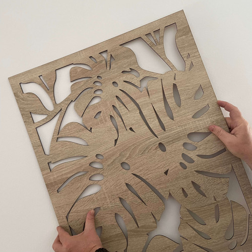 Fali dekorpanel, pálmalevél minta, 50x150 cm, 3 mm HDF - FP9 fa Sonoma tölgy falburkolat Fali dekorpanel, pálmalevél minta, 50x150 cm, 3 mm HDF - FP9 fa Sonoma tölgy falburkolat