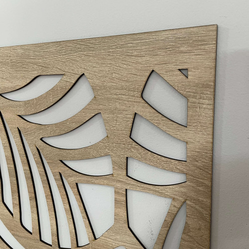 Fali dekorpanel, trópusi levél minta, 50x150 cm, 3 mm HDF - FP1 Sonoma tölgy falburkolat Fali dekorpanel, trópusi levél minta, 50x150 cm, 3 mm HDF - FP1 Sonoma tölgy falburkolat