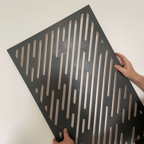 Fali dekorpanel, Vektor minta, 50x150 cm, 3 mm HDF - FP15 fa Antracit színű falburkolat